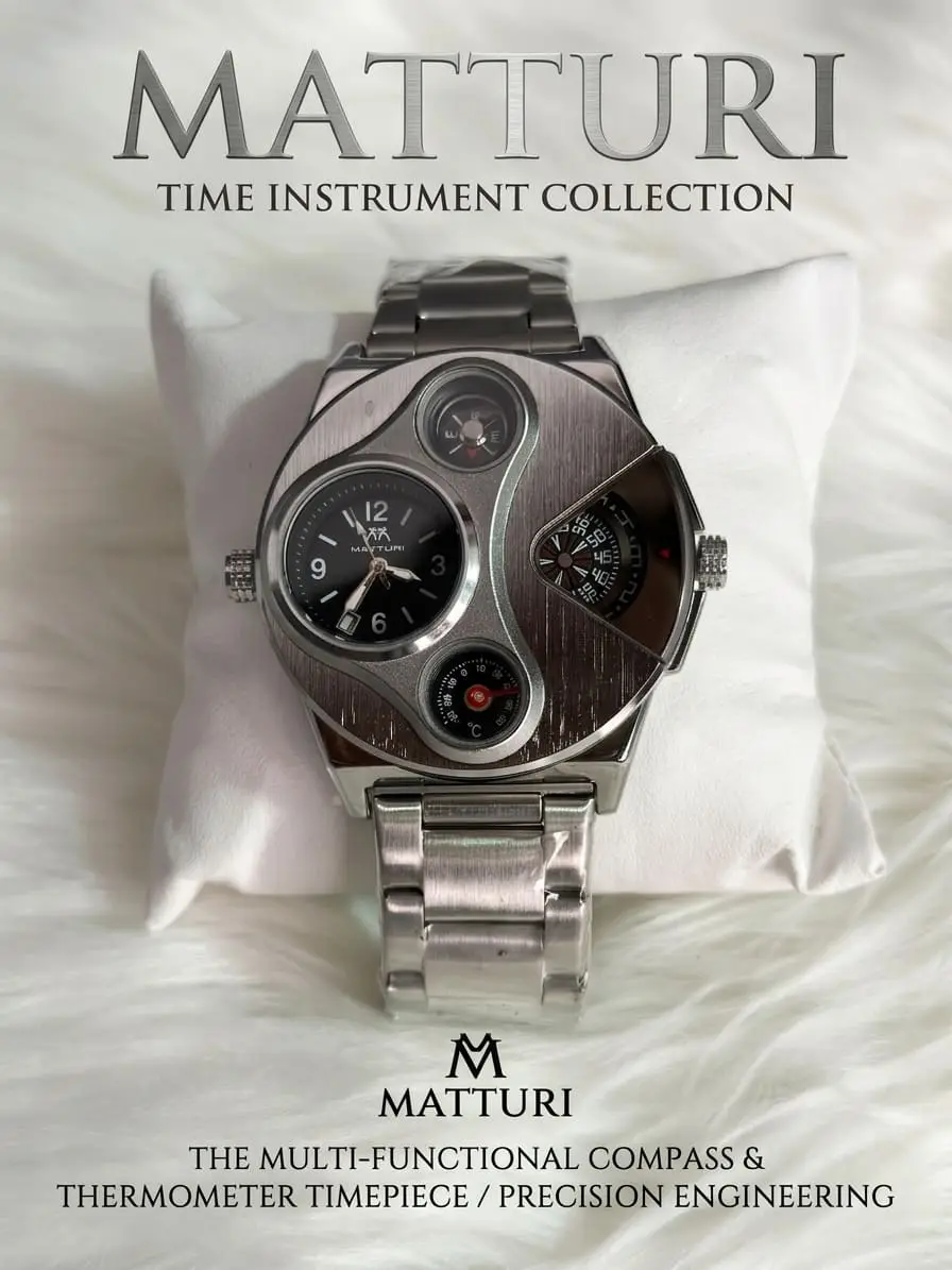 MATTURI Multi-Instrument Dual-Time Men's Watch