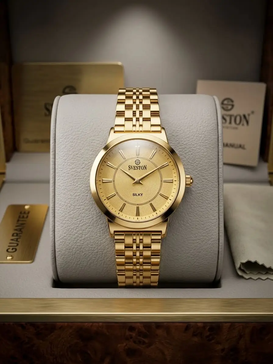 SVESTON Silky Gold Dial Women's Dress Watch