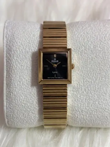 SVESTON Lyric Women's Gold-Tone Square Watch with Black Dial